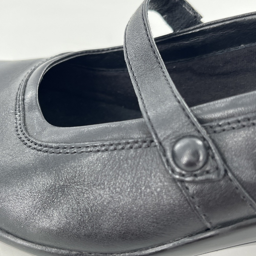 Clarks Leather Mary Jane Pumps Slip On Wedge Heel 8 M Womens Emeraldsea Black - Picture 13 of 16